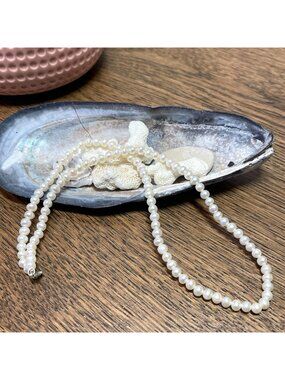 Genuine Freshwater Pearl Necklace With Sterling Silver Clasp Identical Round 7mm